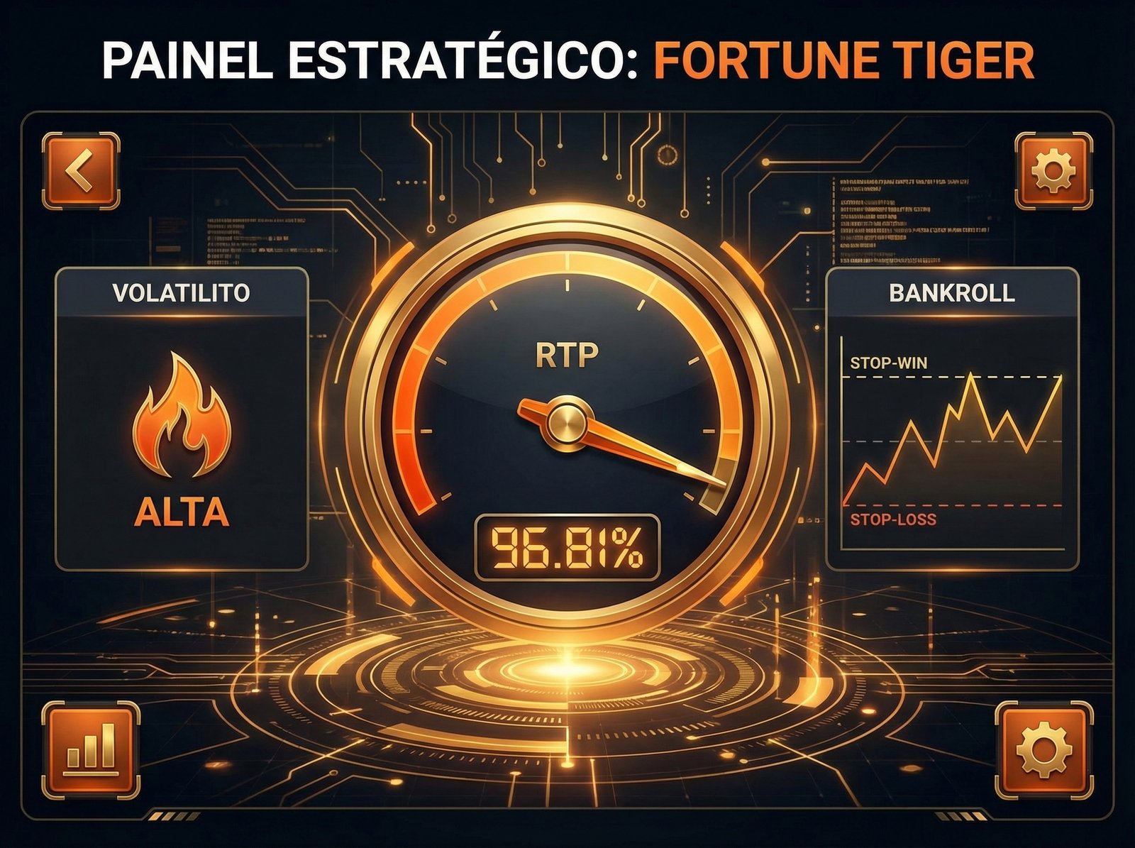 Painel Estratégico Fortune Tiger: RTP 96.81%, Volatilidade Alta, Bankroll