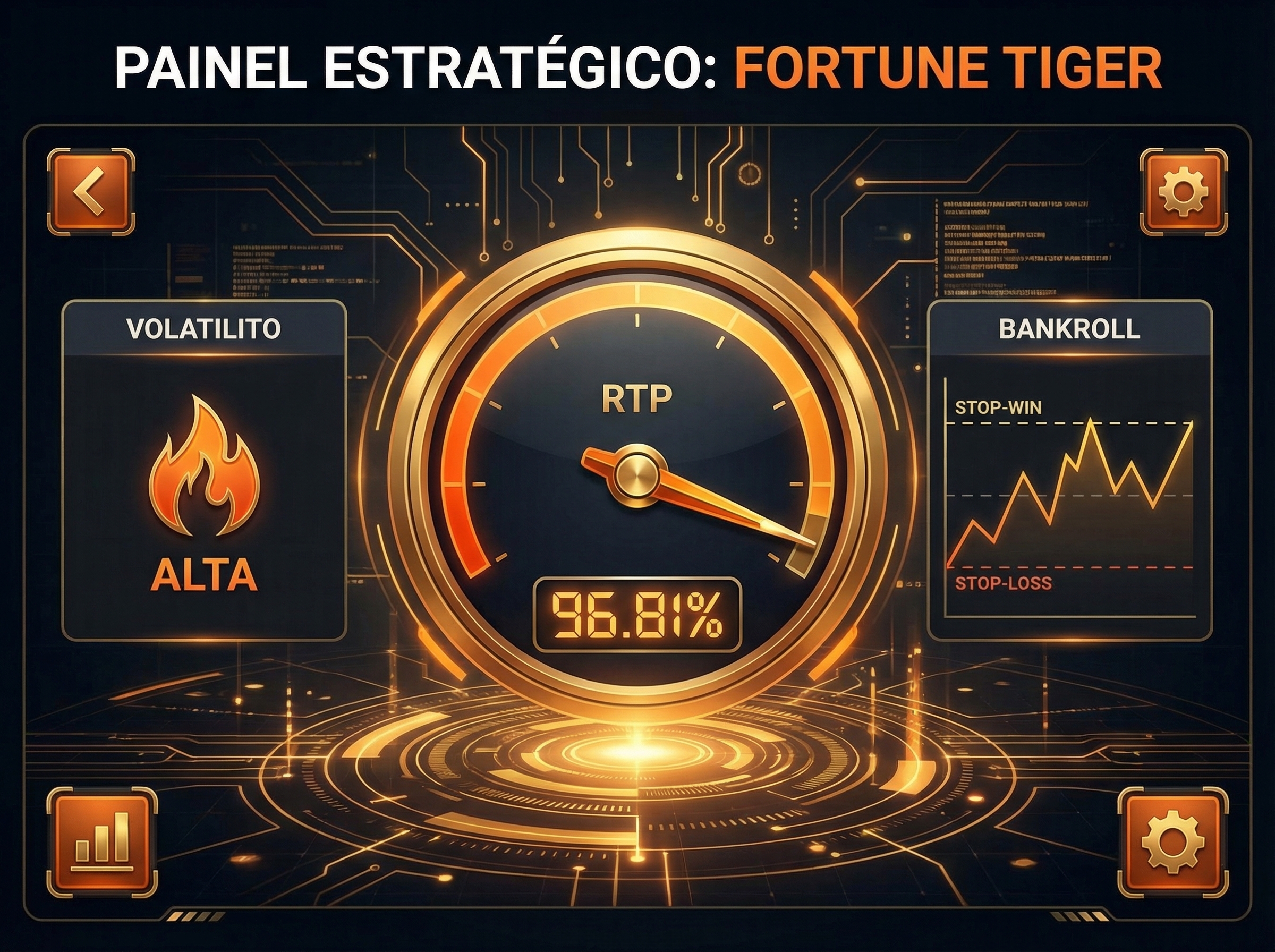 Painel estratégico Fortune Tiger com RTP 96.81%